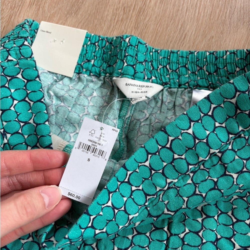 Banana Republic Teal Floral High-Waist Women’s Shorts S - Picture 4 of 7